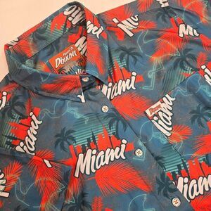 Dixxon "The Vice" Miami Short Sleeve Button Down Shirt All Over Print Size Large